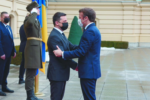Макрон в Киеве несколько раз упомянул Минские соглашения