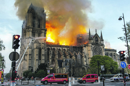 париж, собор парижской богоматери, пожар, фото