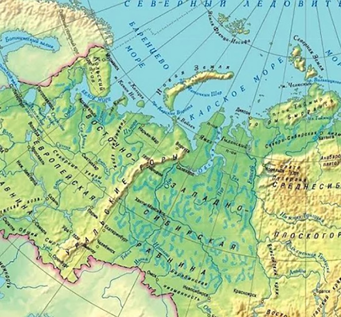 Контурная карта среднесибирское плоскогорье