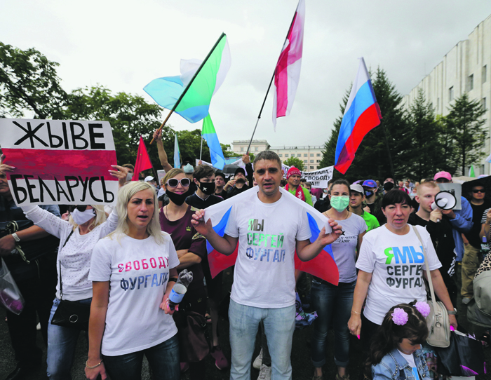 "Хабаровские" протесты быстро политизируются