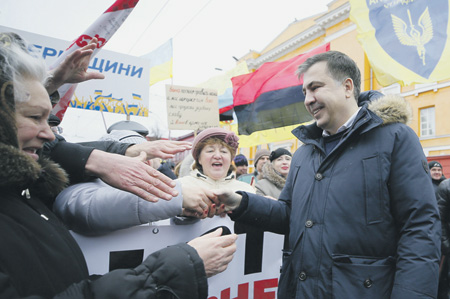 украина, политика, саакашвили, акция, порошенко