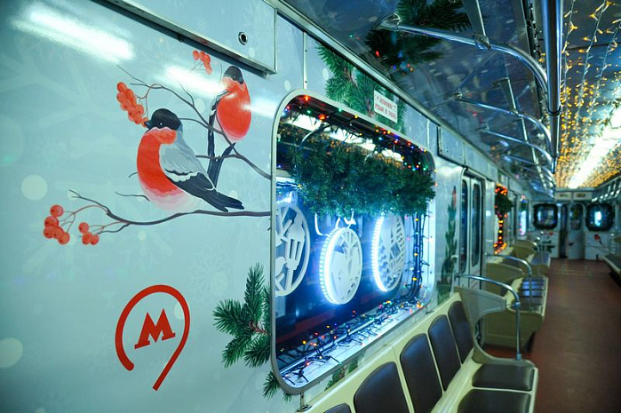 москва, метро, поезд, новый год