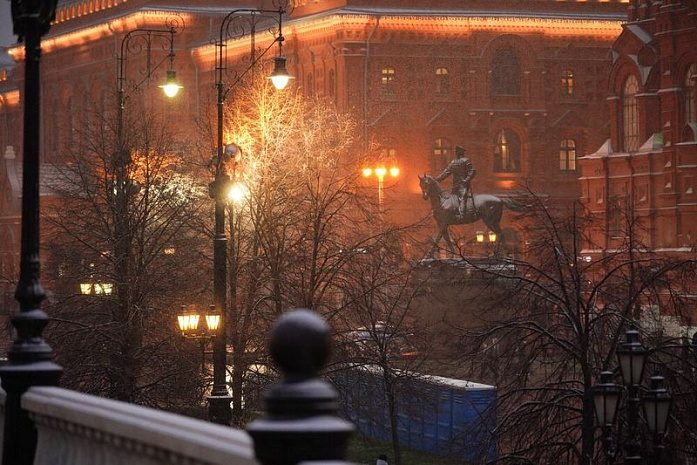 россия, москва, снегопад