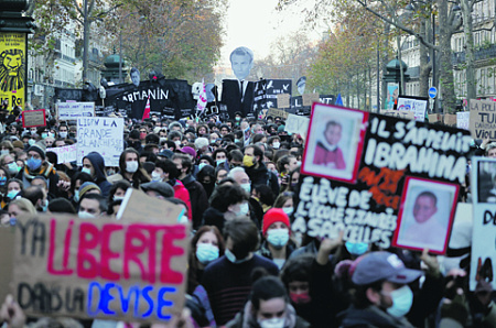 франция, протест, полиция, защита