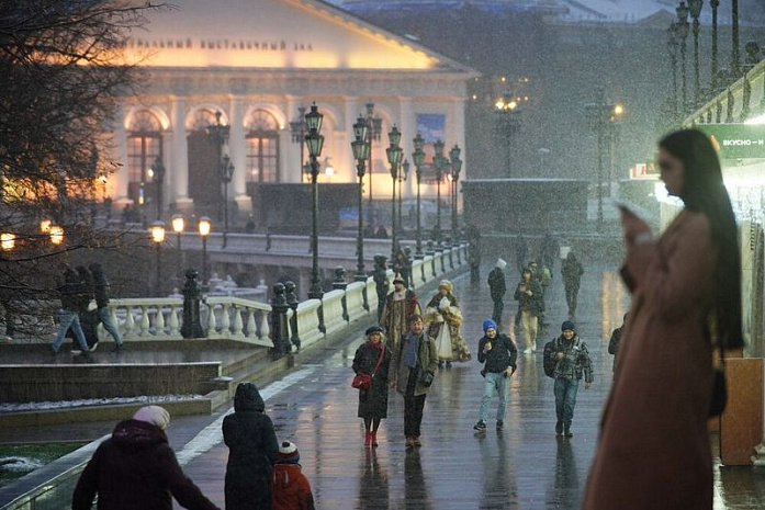 россия, москва, снегопад