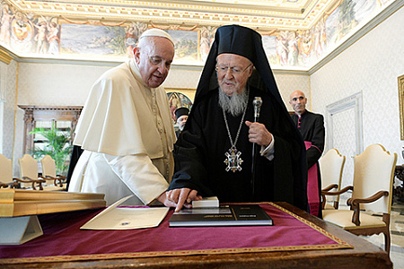 папа франциск, экуменизм, патриарх варфоломей, святая софия, православие, католицизм, раскол